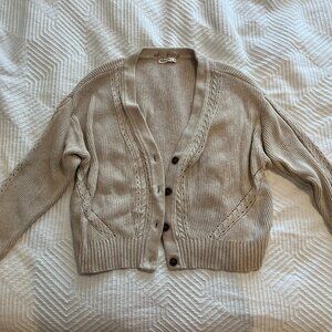 Marine Layer Robin Crop Cardigan Oatmeal Size M